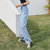 MISS LISA阔腿裤高腰牛仔裤弹性柔软薄料款透气裤子YR162(天蓝色 L)第5张高清大图