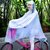自行车雨衣单人男女成人水衣单车透明韩版学生骑行电动电瓶车雨衣kb6(双帽檐(雪花粉) XXL)第4张高清大图