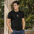 爱登堡男装夏季新品短袖T恤男青年时尚舒适透气修身打底体恤衫(黑色 165)第3张高清大图