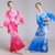 XJ1825秧歌服演出服女2021新款中老年扇子舞蹈服装古典广场舞表演服套装XJ1825(蓝色)第2张高清大图