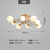 古娜全铜客厅吊灯现代简约北欧轻奢分子魔豆创意个性极简卧室餐厅灯3610款(全铜本色+玻璃 8头)第4张高清大图