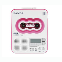 【赠清洗带】熊猫（panda）F321 F-321五级变速 智能充电 液晶显示复读机收音机(红色)