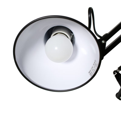 美的LED小台灯泡护眼书桌学生办公室长臂插电工作超亮强光插电式(典雅白+usb充电线)