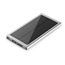 卡姆昂 太阳能充电宝20000毫安轻薄迷你快充手机通用聚合物移动电源(银色)