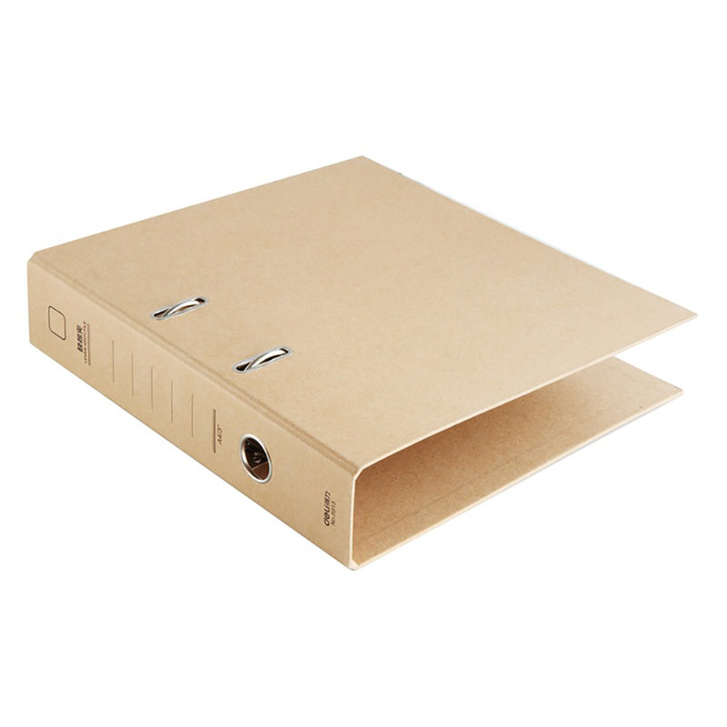 得力5913牛皮纸快劳夹6只装a4 文件夹 2寸档案夹 打孔文件夹 夹力强