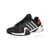 014年新款adidas阿迪达斯 barricade 复刻狼牙系列 网球鞋 萨芬(黑银红 41)