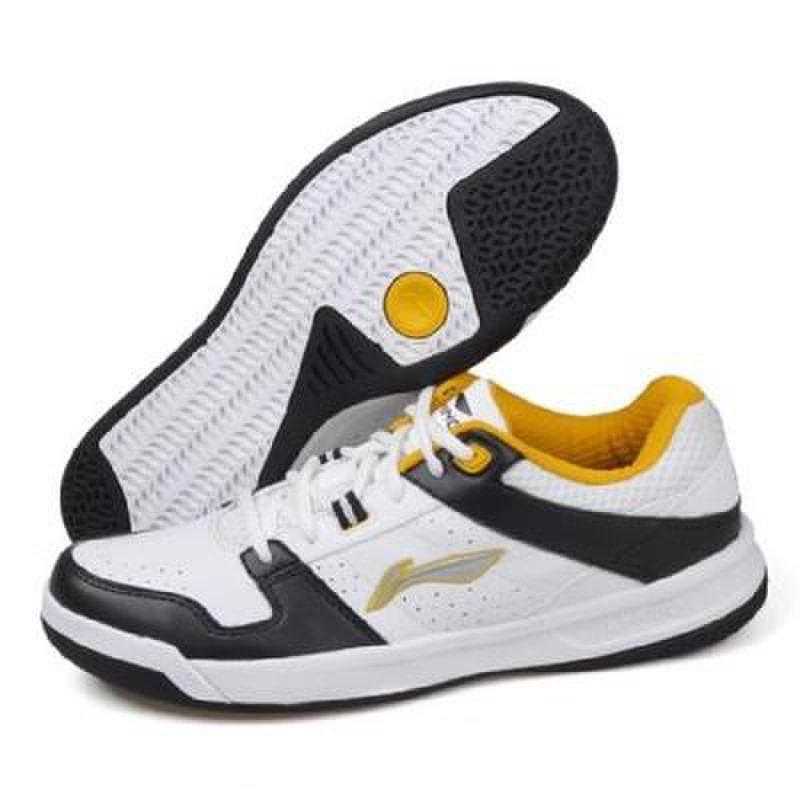 名鞋库 5z lining 李宁网球鞋 男鞋 attf061-1 白 黑 金黄 43.