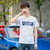 卡郎琪 男士夏季新款修身短袖T恤 男青年打底衫圆领个性印花图案短袖体恤上衣潮(KLQMD-1761白色 M)第4张高清大图