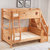 实木儿童上下床多功能组合两层双人床上下铺木床双层高低子母床(1350mm*1900mm 双层床+双抽+梯柜)第4张高清大图