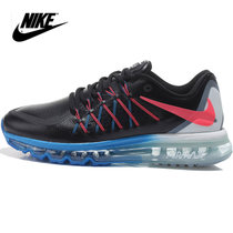 耐克女鞋Nike max90全掌气垫跑步鞋皮面情侣款运动跑鞋(黑白蓝皮面)