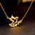 CNUTI粤通国际珠宝 黄金项链 足金LOVE和平鸽套链女士女款套链 约5.88g第4张高清大图