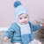 牛奶朋友 冬季宝宝护耳毛线帽双拼色儿童保暖婴儿套头帽围巾(粉红色 均码（44-50cm）)第4张高清大图