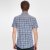 [格斯帝尼]男士夏季新款 拼色格子休闲短袖衬衫13402(-1蓝色 M)第2张高清大图