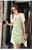 2021夏季新款韩版休闲风假两件拼接款格子短袖连衣裙(L 绿色)第8张高清大图