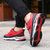 秋季新款儿童运动跑步鞋皮面男童鞋(27 黑红色)第4张高清大图