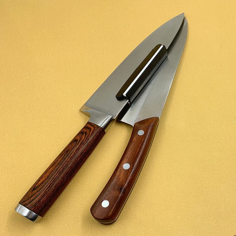 菜刀刀背磨刀器刃角护手夹专业角刀夹家用角度导向器石油磨刀银色默认