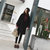 班图诗妮ulzzang毛呢大衣外套女冬中长款韩国学生2017新款矮个子茧型大衣(焦糖红 M)第4张高清大图