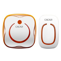 CACAZI卡佳斯 9809一拖一 交流数码闪光门铃无线家用远距离遥控电子门铃 防水按钮 老人呼叫器(桔色)