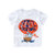儿童韩版卡通印花莱卡短袖棉质贴身透气T恤上衣(100（偏小一码） 白色气球)第2张高清大图