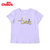 雀氏女童T恤短袖夏装新款中大儿童上衣女宝宝洋气105cm紫 修身版型第5张高清大图