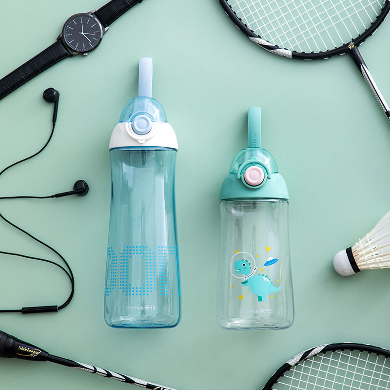 茶花tritan优孚运动随行水杯绿色680ml