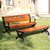 【京好】公园长椅子休息椅带靠背 现代简约环保实木休闲铸铝户外椅子B67(定制塑木款 1.2米长铸铝脚)第2张高清大图