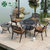幽之腾 户外桌椅花园室外露天阳台休闲庭院五件套烤炉铸铝家具(全套如图)第4张高清大图