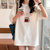 木缘子夕新款短袖t恤女中长款夏季设计感小众印花半袖上衣(白色 XL)第4张高清大图
