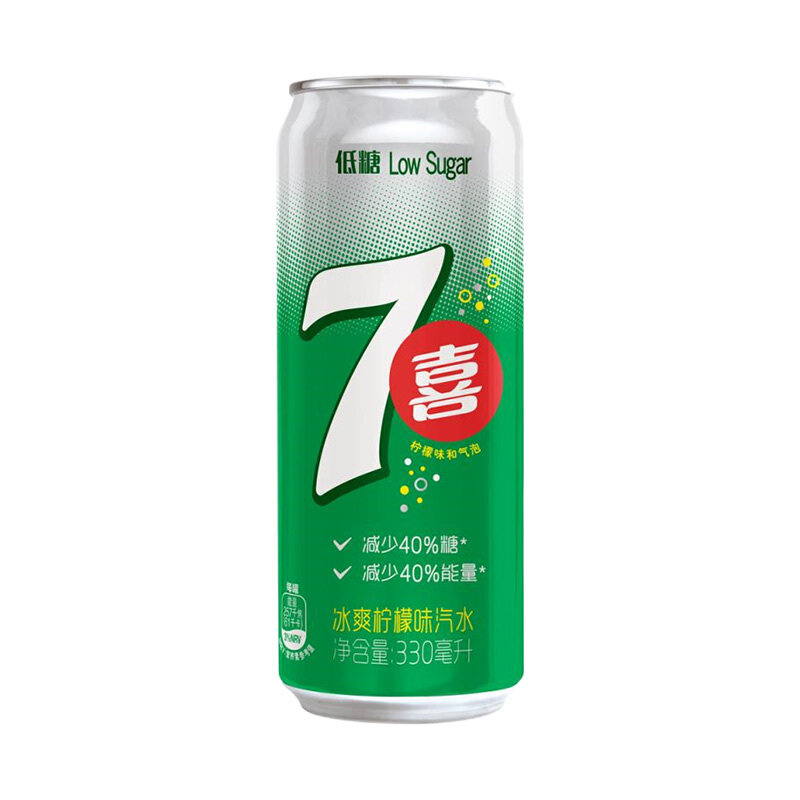 百事可乐七喜7up低糖柠檬味汽水330ml24听百事出品新老包装随机发货
