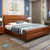 金屋藏娇床 实木床 现代中式双人床1.8米木质大床 卧室家具婚床 1.5米框架床(榉木色 1.2米单床+床头柜*1+护脊床垫)第3张高清大图