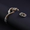 浅吻 蛇舞 时尚水钻蛇形手镯戒指套装两件套开运饰品礼物 kqft0004(咖啡16#)