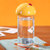 克芮思托创意蘑菇耐热玻璃水杯泡茶水杯儿童带盖杯透明花茶呆萌杯(蓝色 320ml)第5张高清大图