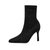 SUNTEK瘦瘦靴高跟鞋女加绒尖头细跟短靴2021年秋冬新款秋季女鞋黑色靴子(39 黑色 5cm 加绒)第4张高清大图