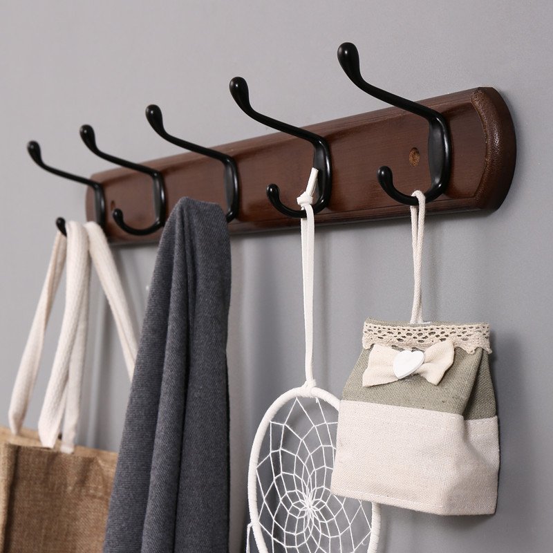 墙上挂衣架壁挂衣服挂架挂钩衣勾挂包架墙壁免打孔长排创意挂衣钩白色