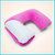 Wellhouse 天鹅绒充气枕U型枕旅行枕航空枕护颈枕午睡枕(粉色(00102))第4张高清大图