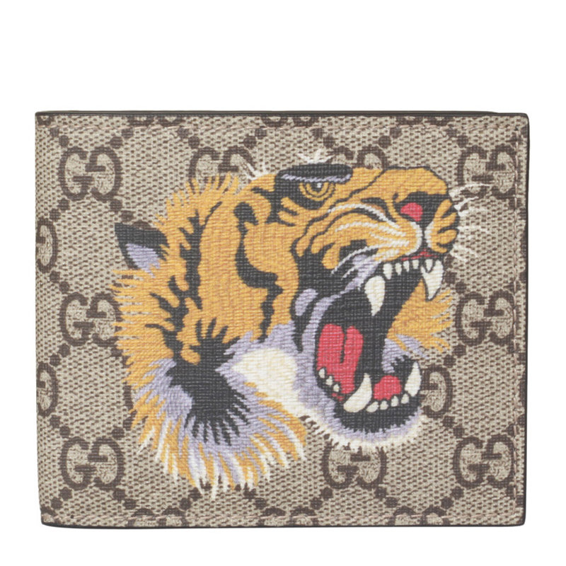 gucci男士米色虎头印花高级帆布短款钱夹钱包451268k5z1n米色时尚百搭