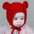 婴儿帽子秋冬针织毛线帽满月帽0-123岁6个月手工编织护耳宝宝帽子(咖啡色 均码3-36个月（42-50CM）)第3张高清大图