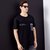 JLS【100%纯棉】2021年夏季新品圆领时尚设计时尚男式T恤M码黑 纯棉舒适第6张高清大图