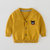 婴儿毛衣秋装男纯棉新生儿线衣0-3个月春秋女宝宝针织开衫外套(90cm 黄色)第5张高清大图