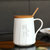 创简坊（CJIANFF） 陶瓷情侣杯马克杯可爱水杯带盖勺早餐杯牛奶咖啡杯子(一家四口+瓷盖+瓷勺)第3张高清大图
