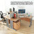 海琴办公家具 办公桌简约现代单人双人写字台创意组合老板员工桌L型转角办公电脑桌钢木结构送移动柜(1.4米桌(右转角)+柜)第3张高清大图