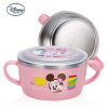 爱婴小铺 Disney迪士尼韩国原装进口米妮不锈钢双手柄碗（配盖）TKCN11001-04 250ml