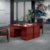 淮杭 办公桌1.6米办公桌贴木皮办公桌油漆办公桌 HH-BG1602(红胡桃色 板材)第2张高清大图
