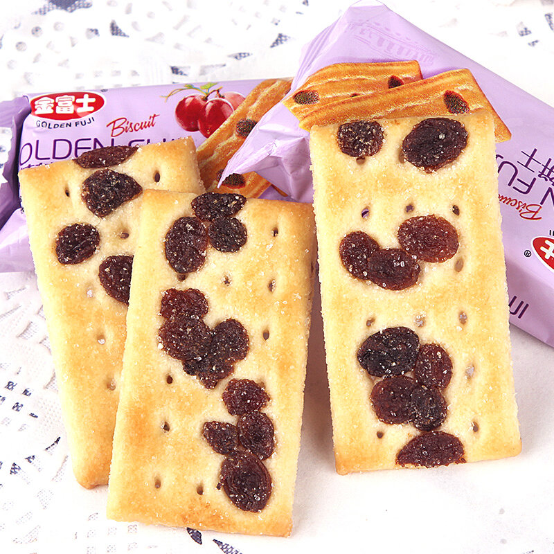 金富士葡萄味夹层饼干含葡萄果粒320g休闲小零食点心糕点