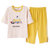 睡衣女夏短袖七分裤棉质家居服休闲时尚套装(黄色 XL)第5张高清大图