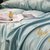 邦德诺斯全棉60s贡缎提花纯棉四件套被套床单1.5m床上用品(轻奢-水蓝)第4张高清大图