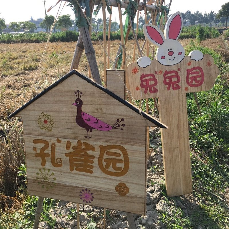插地木牌 菜园竖立挂牌 农场户外牌植树节用吊牌路牌可定制(28*8cm