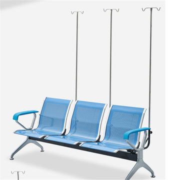 亿景鸿基 输液椅子不锈钢诊所连排椅医院候诊椅点滴椅机场等候椅(JCY带输液杆 双人位)