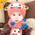 秋冬宝宝帽子男女婴儿帽子韩国儿童毛线帽围巾两件套0-3-6-12个月保暖(牛仔蓝)第5张高清大图