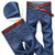 男士直筒牛仔裤 中腰男式休闲长裤子大码(蓝色 36)第3张高清大图